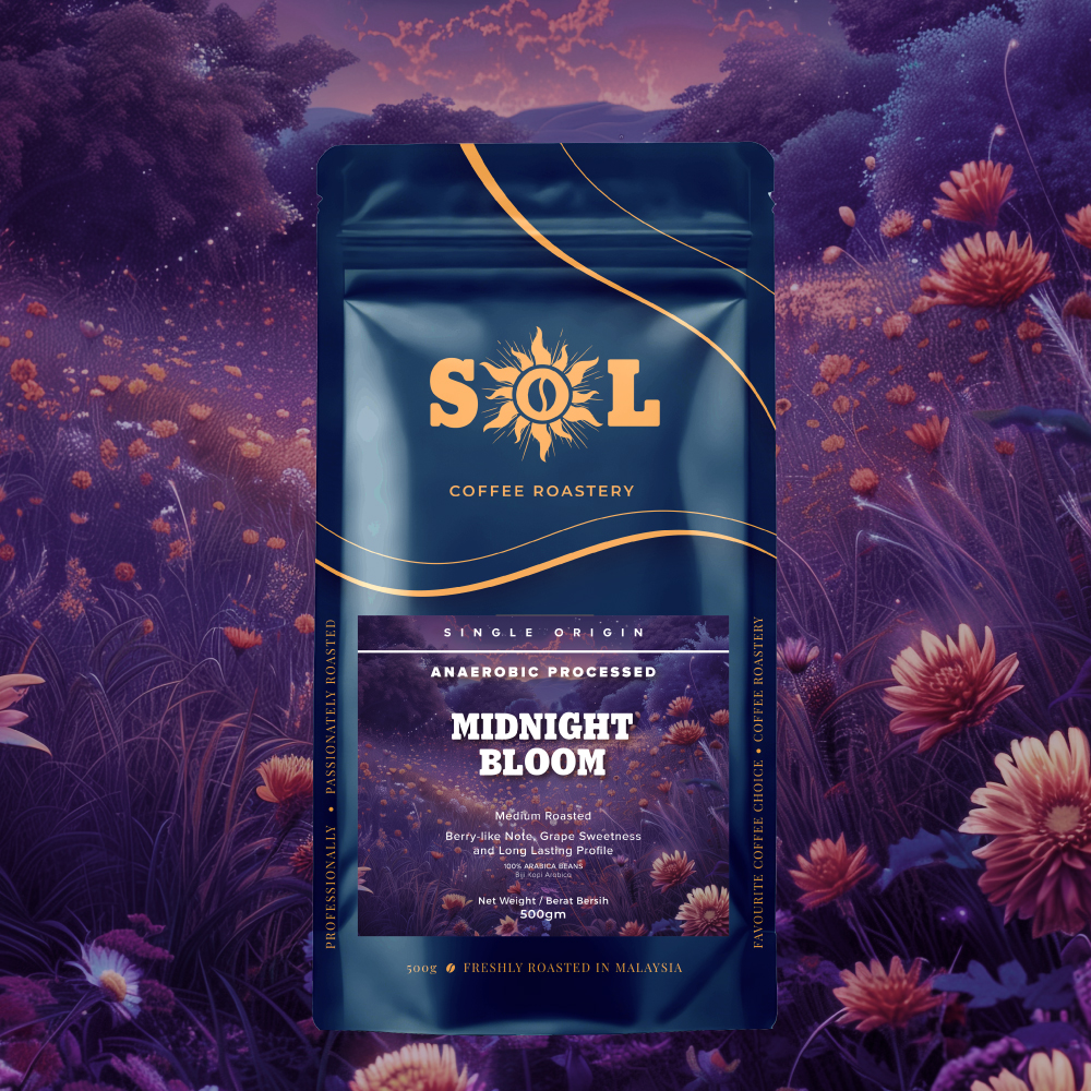( MIDNIGHT BLOOM ) ANAEROBIC PROCESSED SPECIALTY PREMIUM HANDCRAFTED ARABICA COFFEE BEAN